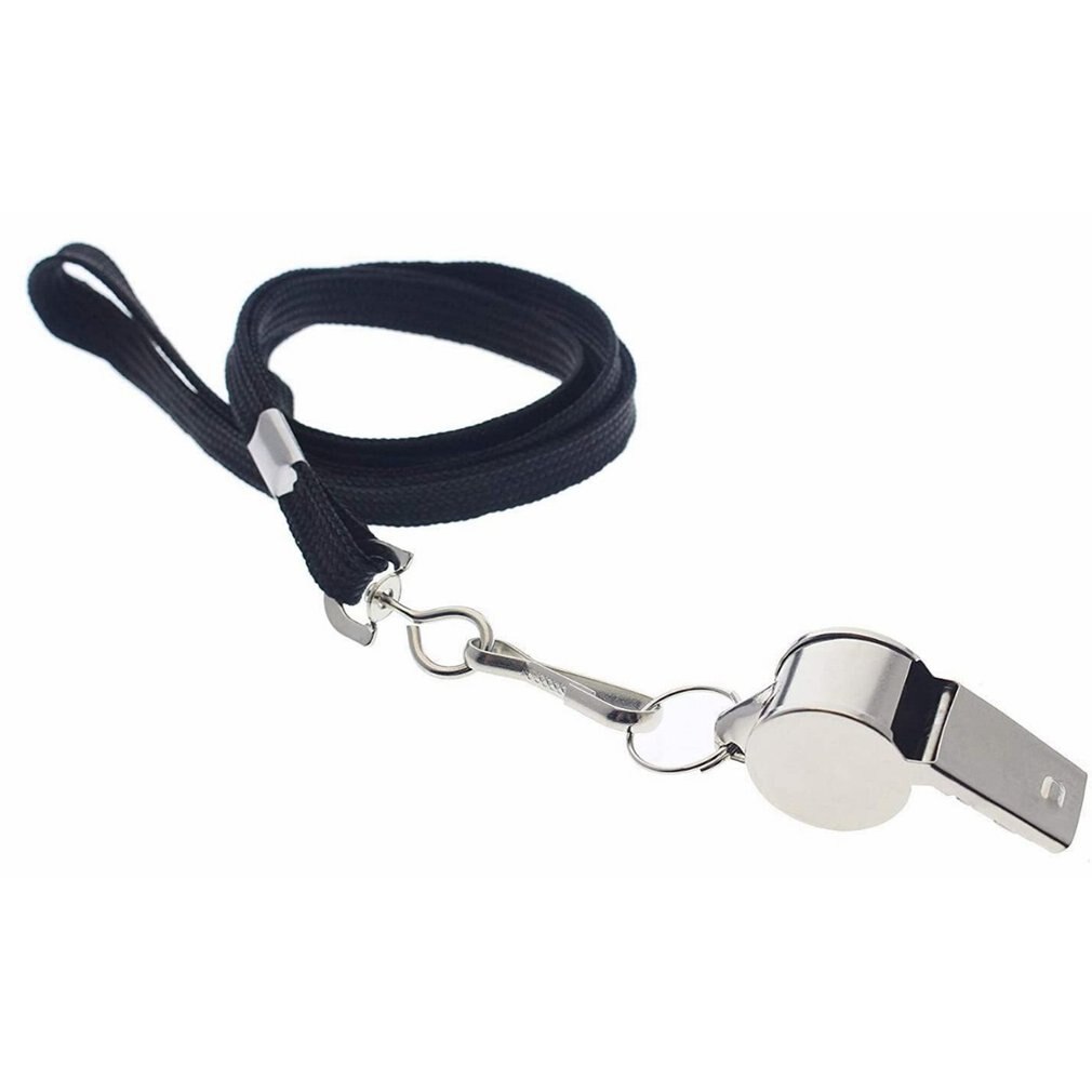 Rvs Fluitje Met Lanyard Ehbo Fan Fluitje Metalen Sport Scheidsrechter Luid En Duidelijk Fluitje