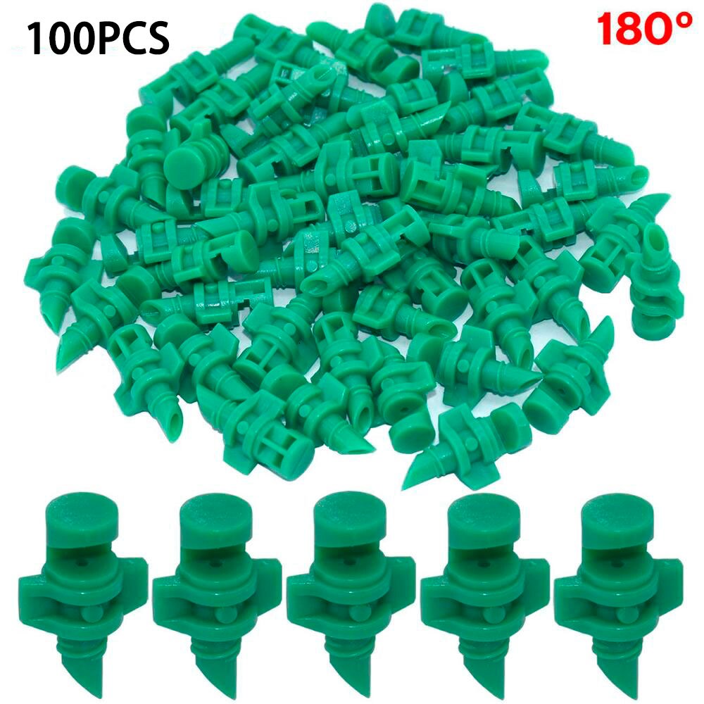 50pcs 90° 180° 360° Angle Simple Refraction Nozzle Sprinkler Head Garden Fruit Tree Irrigation Mist Sprayer: 100PCS 180 Degree