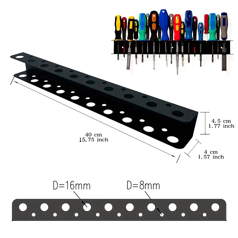 Organizador de tornillos, montaje en pared, estante de almacenamiento de destornilladores de alta resistencia, organizador de almacenamiento, soporte para alicates, herramienta, estante para destornilladores