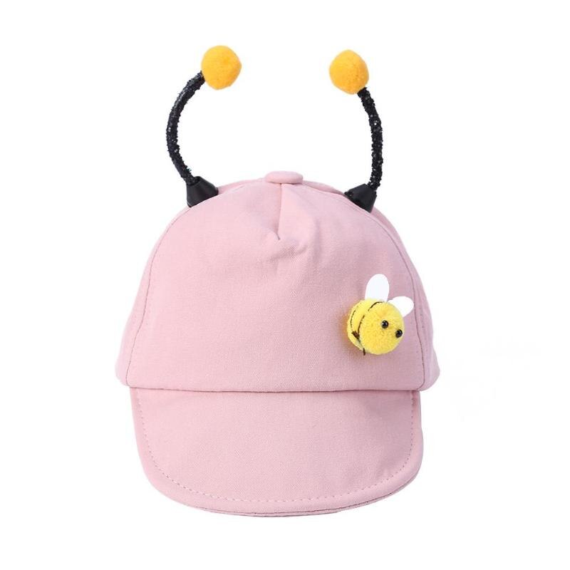 Cotton Stylish Warm Hat Sun Hat Protective Baby Summer Children Kids Soft Brim Detachable Outdoor Cap for Boys Girl: Pink