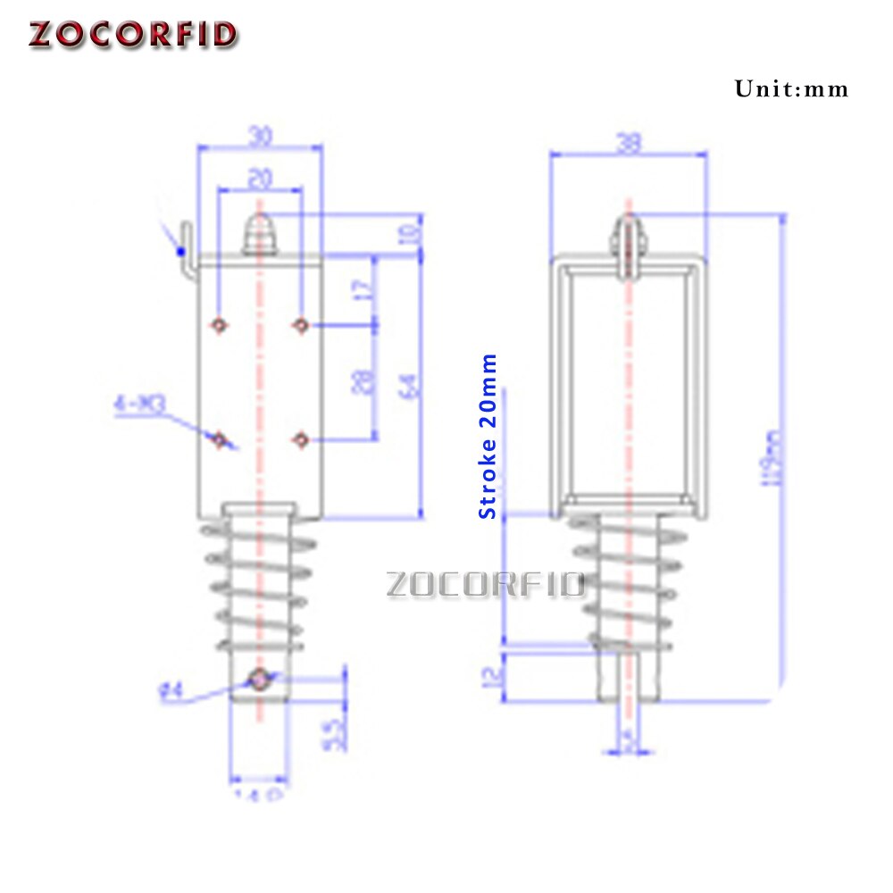 KK-1564B DC24V/12V/6V 65N 400mA 20mm Push Pull Linear Actuator Electromagnet Solenoid