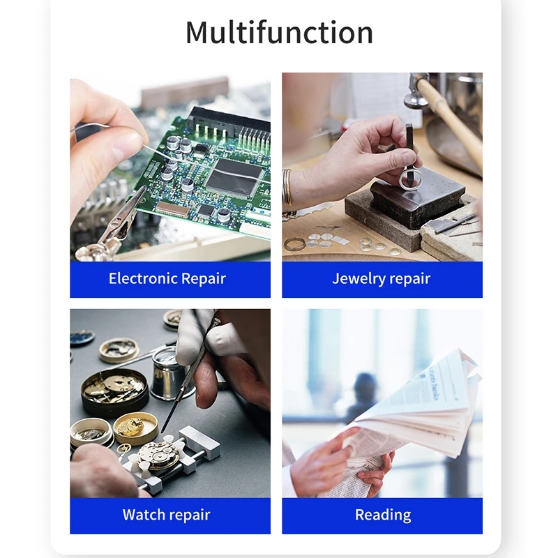 Headband Eyeglass Magnifying Glasses with Led Lights Wearable Magnifier Glass for Read Books Repair Watch Small Objects