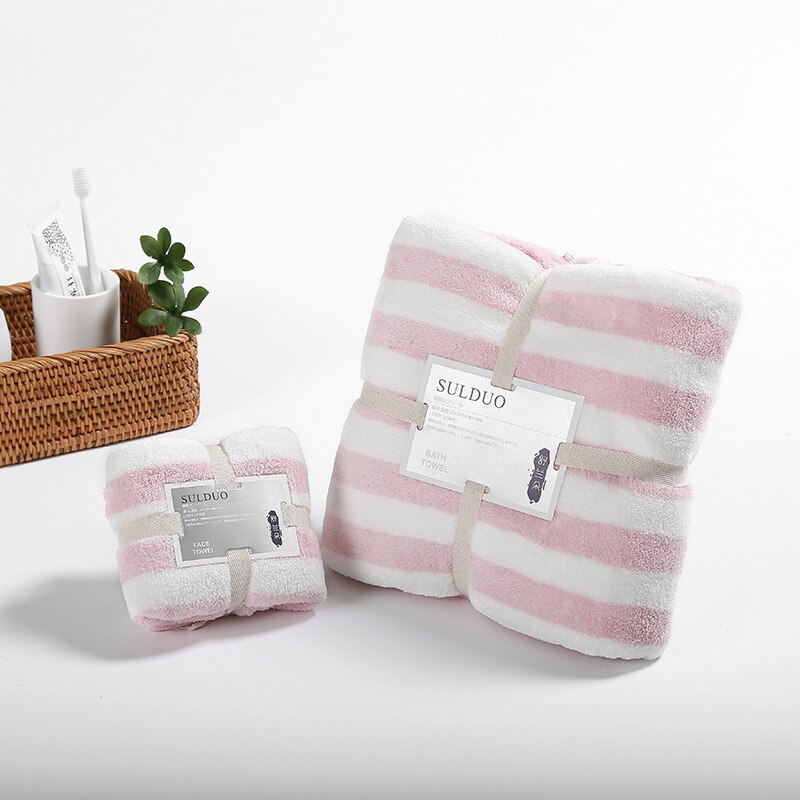 Giantex 2- stykker håndklæde sæt badeværelse superabsorberende badehåndklæde ansigt håndklæder til voksne serviette de bain toallas recznik: 1