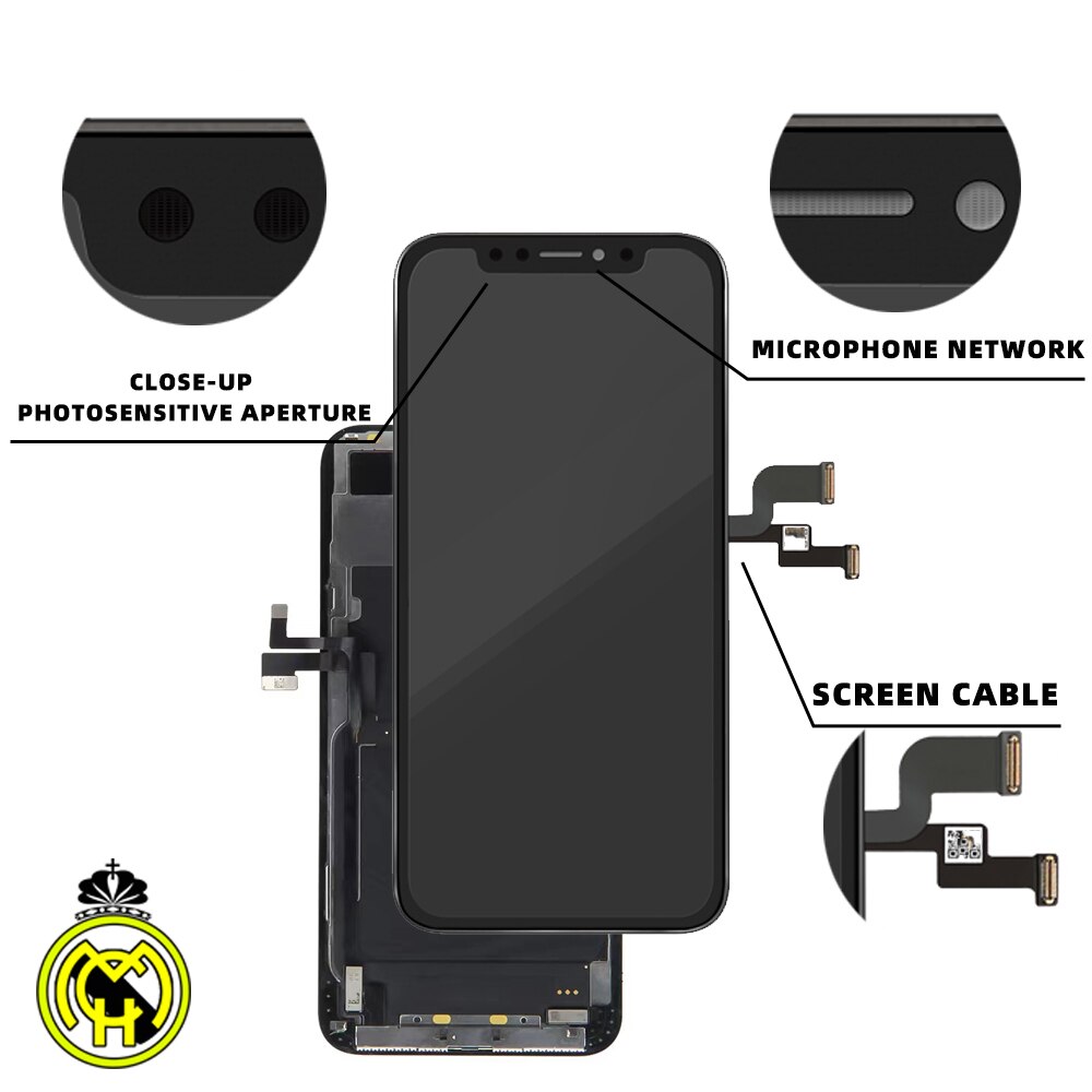 Pantalla LCD para móvil, montaje de digitalizador táctil 3D para iPhone X, 6, 6S, 7, 8, 5, 5S Plus, XR, XS MAX, 11, 12 Pro Max