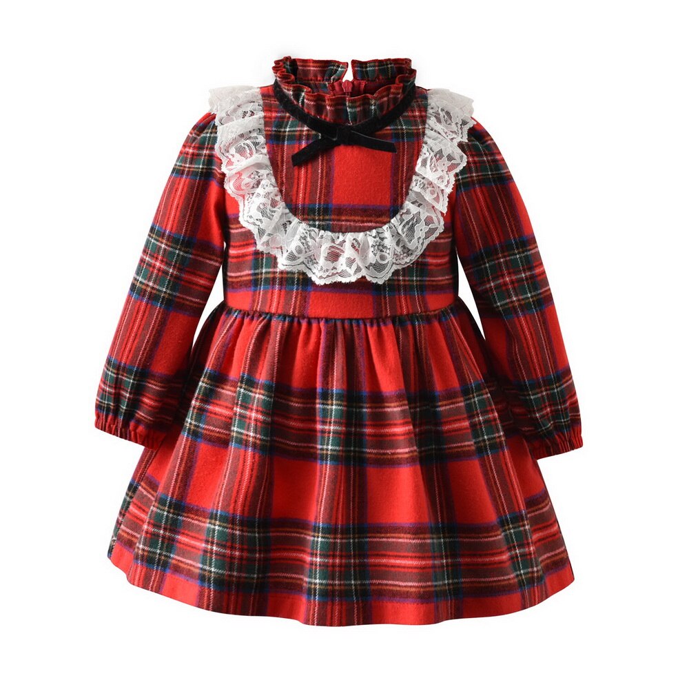 My First robe de noël pour petites filles, tenue automne hiver pour enfants, Costume à manches longues, de nouvel an, D30,: 5-6 Years