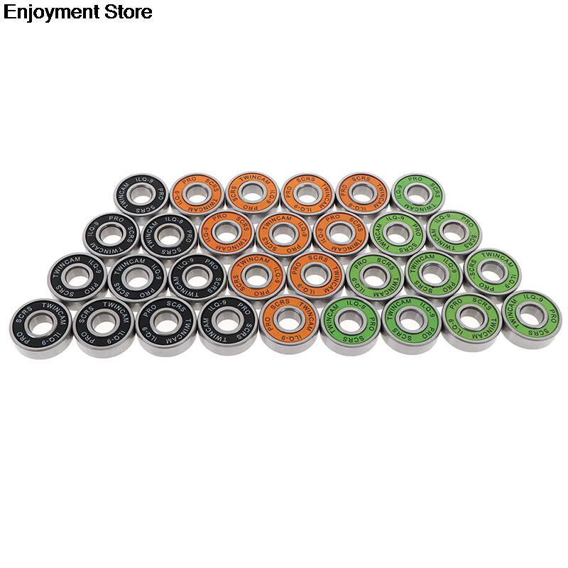 10Pcs ILQ-9 Wiel Rvs Lagers Hoge Prestaties Roller Skate Scooter Skateboard Wiel Groen/Oranje/Zwart