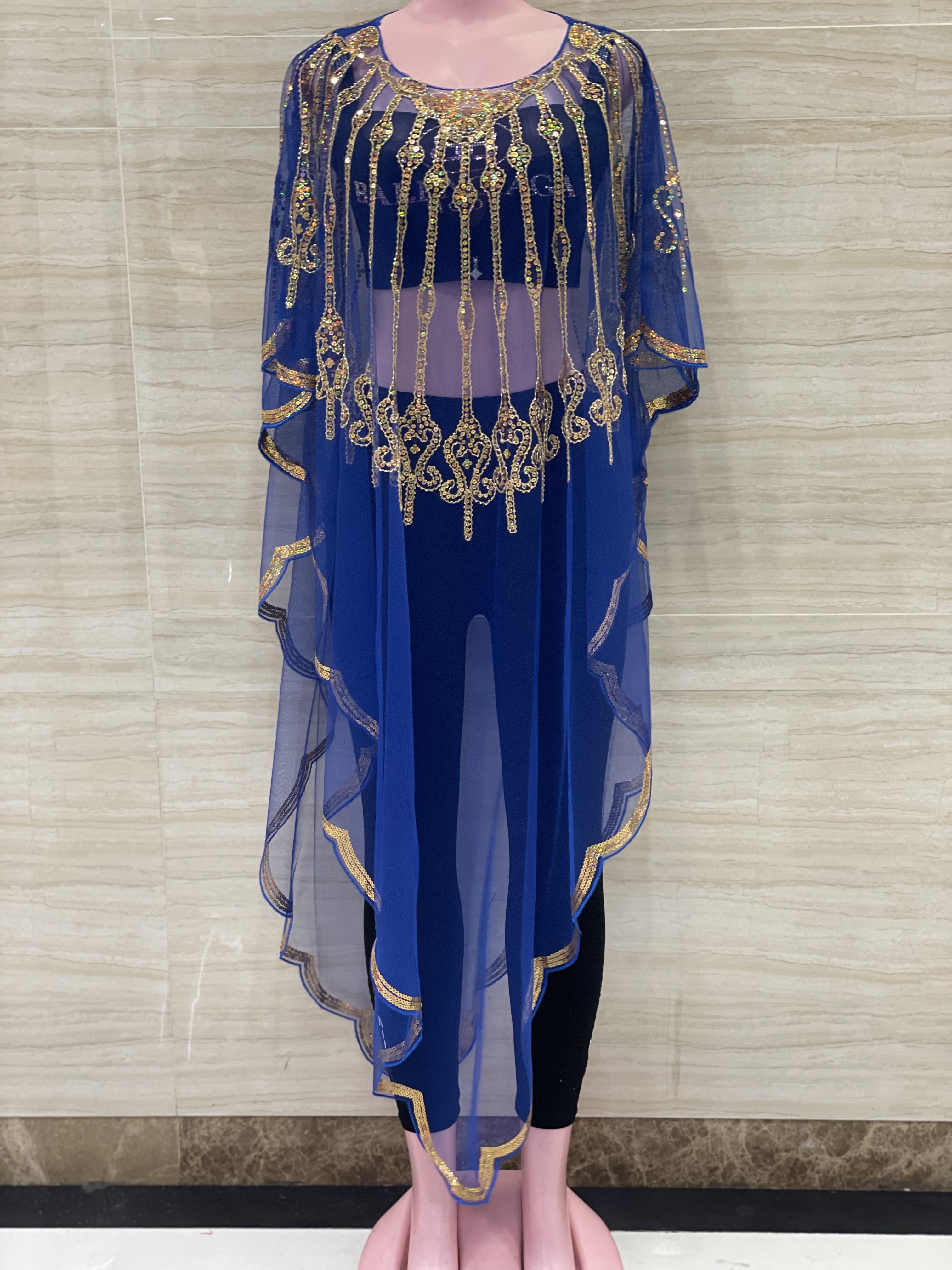 Vestido de cardigã de lantejoulas em gaze feminina, roupas de festa, entrega gratuita, vermelho, verde, azul, preto, moda, novo: Cáqui