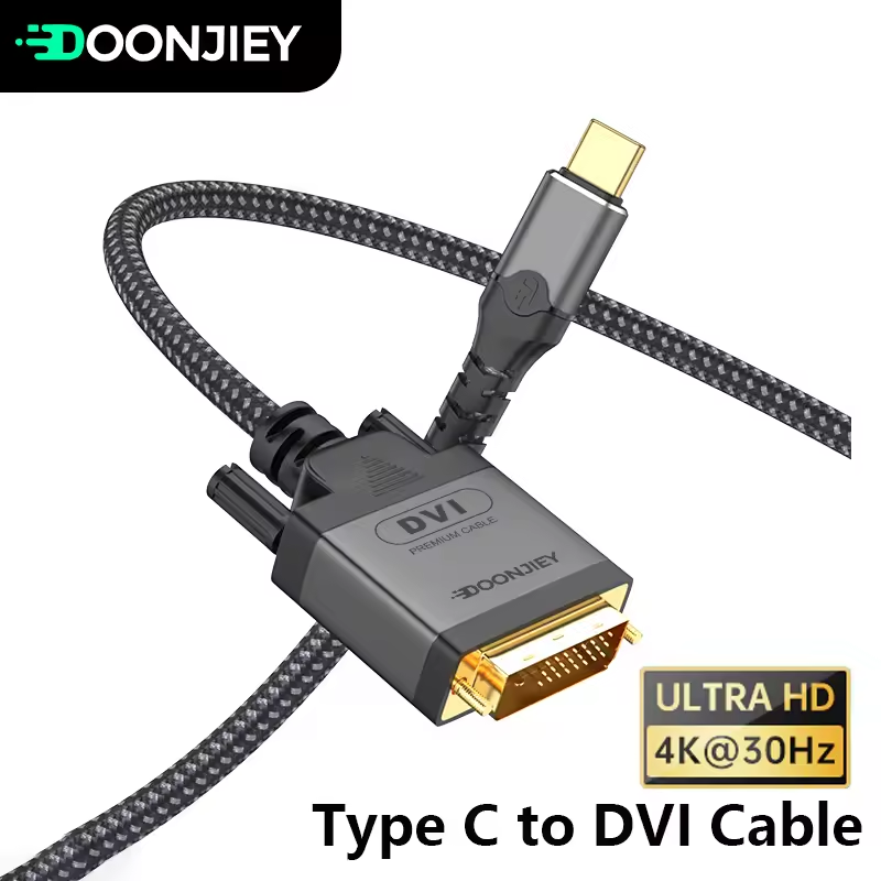 4k cablu adaptor usb c la dvi tip-c la dvi (24+1)  cablu convertor mascul-mascul cablu adaptor pentru tv monitor proiector macbook