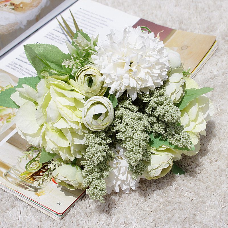 1 Bundel Bruiloft Combinatie Boeket Bruid Bruidsmeisje Bedrijf Bloemen Kunstbloemen Huishoudelijke Producten Home Decor Plakboek: 5