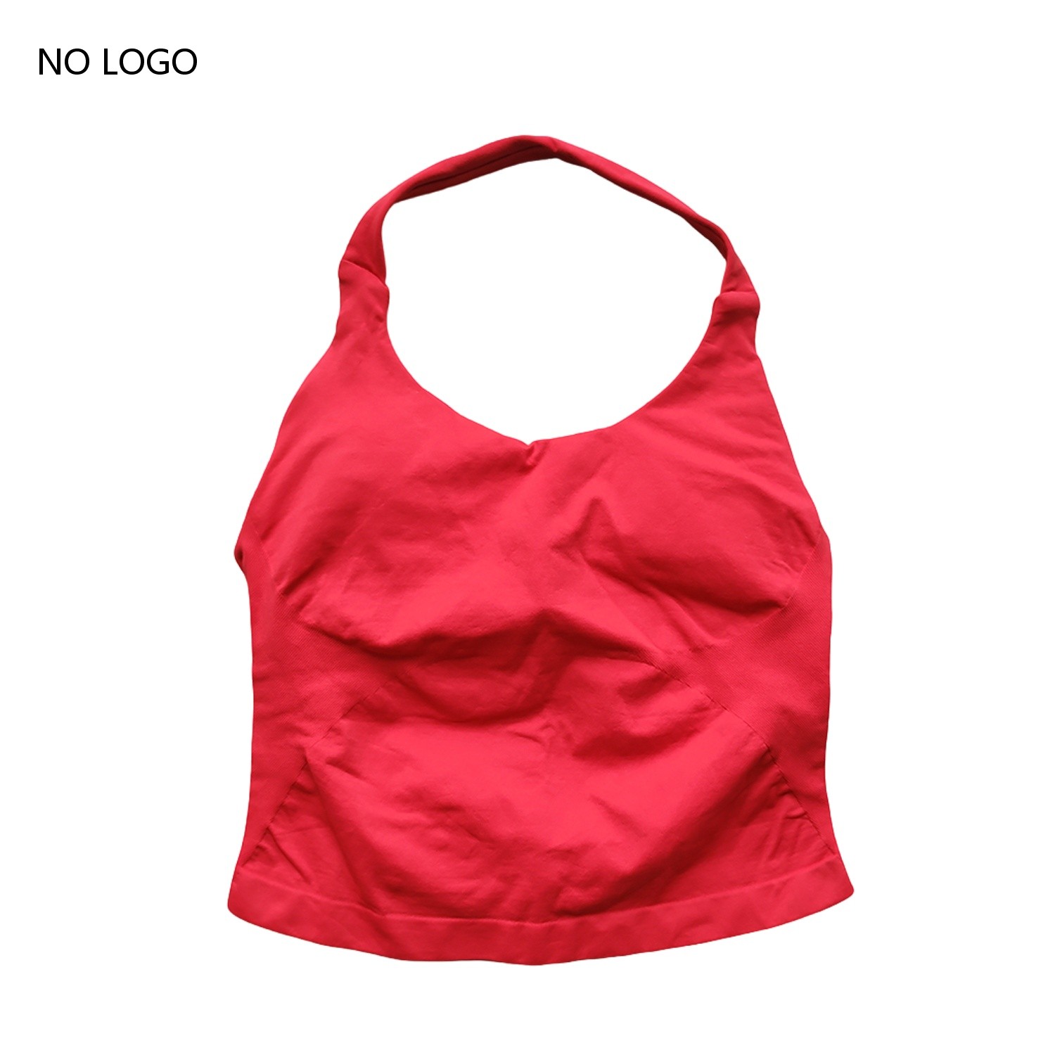 Gymväst med halterneck, rygglösa linnen, push up-material, sport-bh:ar, löparväst, träningstoppar, aktivkläder, yogakläder: M / Silver-