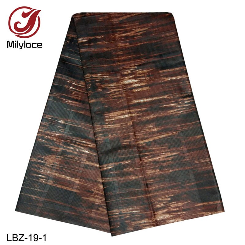 Latest Plaid Tie-dye Bazin Cotton Fabric African Style Cotton Fabric for Daily Clothing LBZ-19: LBZ-19-1