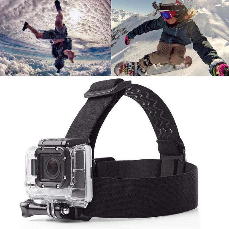 Neue Elastische Einstellbare nutzbar machen Kopfband Berg Gürtel für GoPro HD Held 1/2/3/4/5/6/7 SJCAM Schwarz Aktion Kamera Zubehör