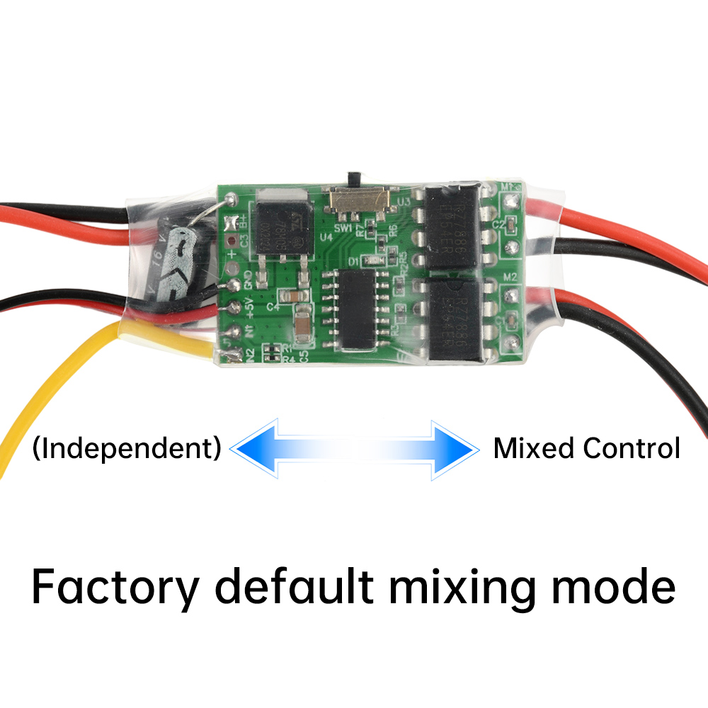 Dual bidirectional ESC brushed ESC module speed controller for RC model boats tanks tracked vehicles 2S 3S lithium battery 5A