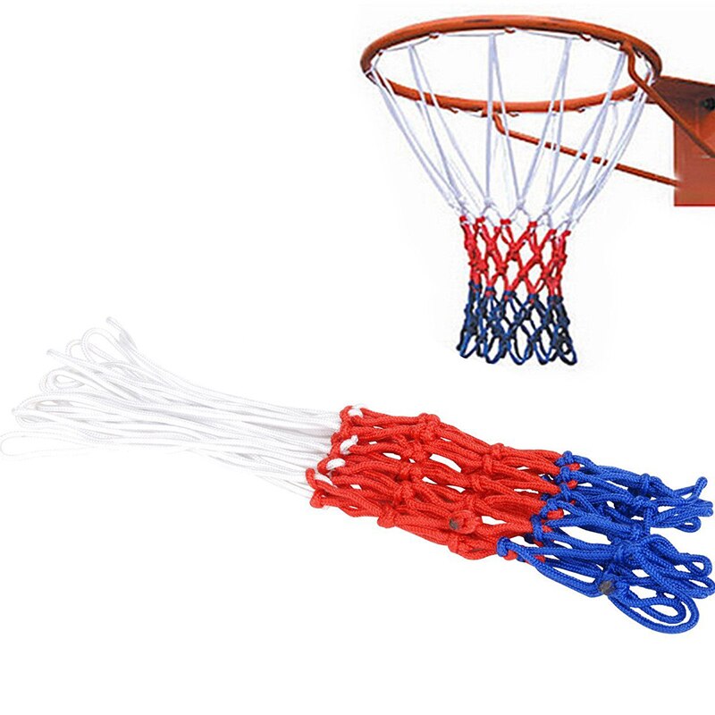 1 pc basketball nett tre farger holdbar nylon tykk tråd basketball mesh innendørs utendørs sport