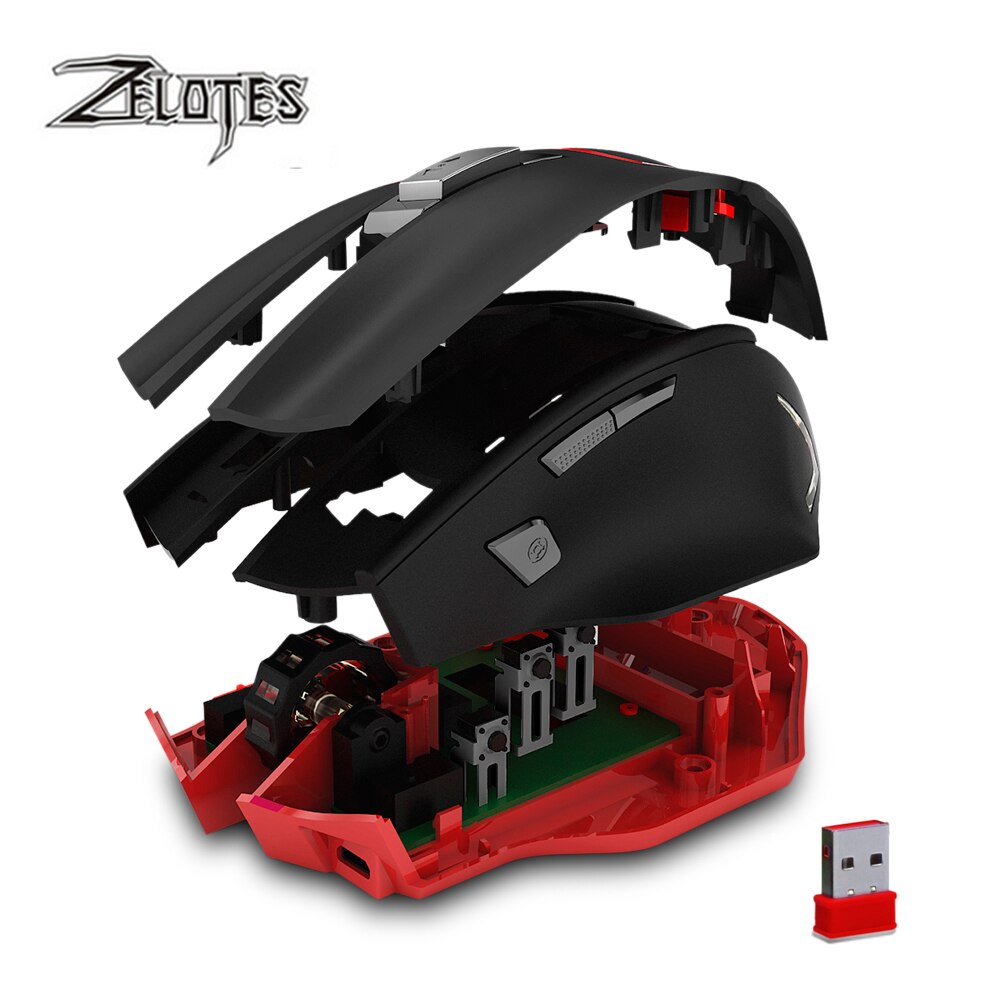 ZELOTES F-18 Dual-mode Gaming Mouse6 Level 3200DPI 500Hz Wireless 7 Color Computer Mouse 2.4GHz With Mini USB