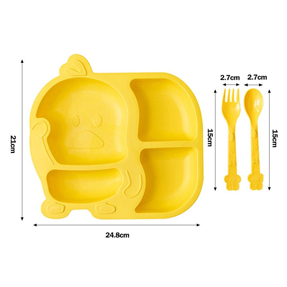 Baby Divided Plate Portable Non Slip Child Feeding Plate For Children Babies Children's plate SET #T