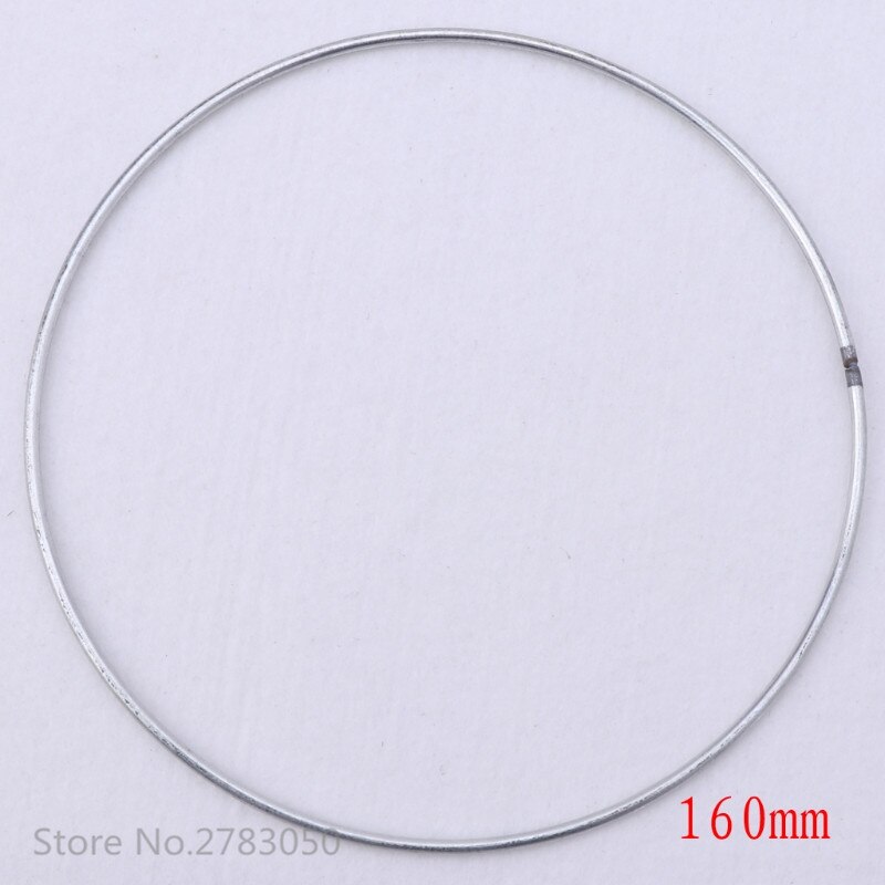 30-160mm 17 Size Ronde Metalen Hoop Zilver Dreamcatcher Ring Wandkleden Macrame Ambachten Thuis DIY Decor Droom catcher Accessoire: 160mm