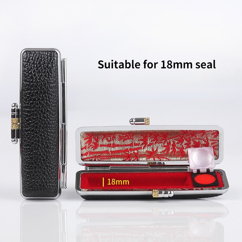 Boîte de rangement Portable de petits sceaux chinois ronds avec tampon encreur, coffret de collecte de sceaux privés avec nom, sceau à graver: F
