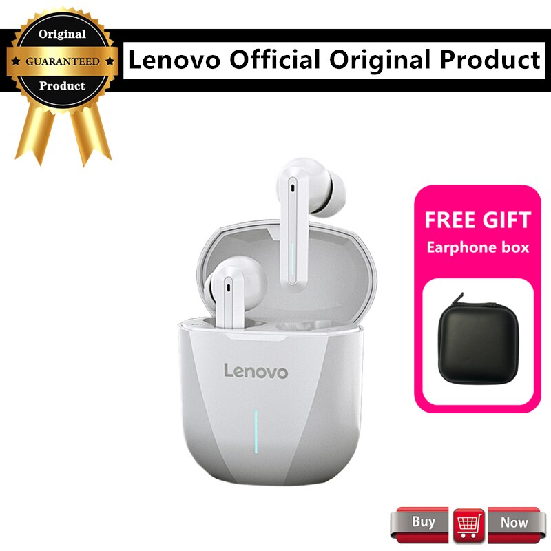 Lenovo XG01 słuchawki douszne 50ms niskie opóźnienie TWS słuchawki Bluetooth z mikrofonem słuchawki bezprzewodowe HiFi ipx5 wodoodporne słuchawki douszne: XG01 white1 box1