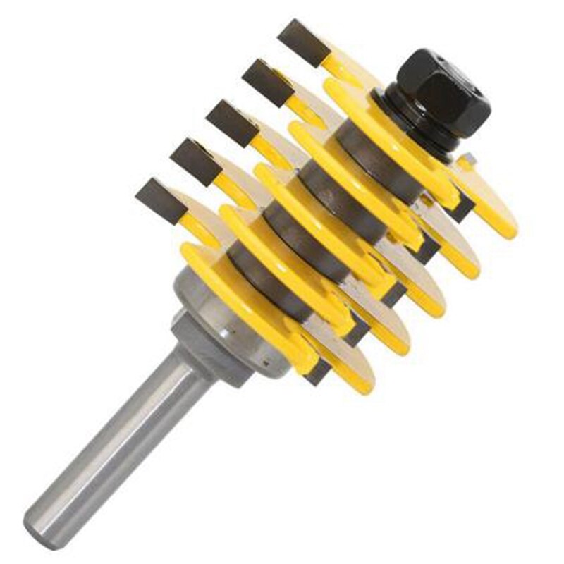 Best 1Pc Box Joint Router Bit Adjustable 5 Blade 3 Flute 8Mm Shank for Wood Cutter Tenon Cutter for Woodworking Tools