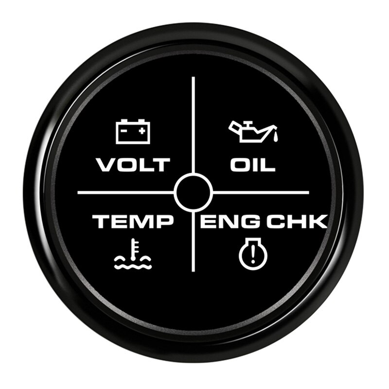 4 LED Alarm Gauge Oil Pressure Water Temperature Engine Alarm 52mm Meter Volt Indicator Gauge With Backlight 9-32V