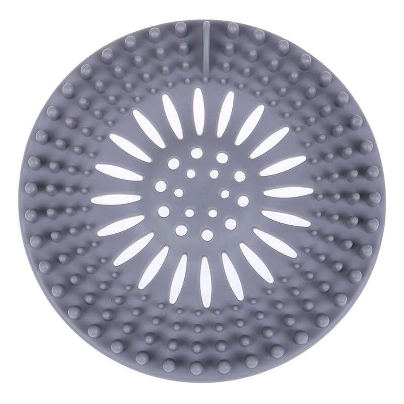 Prop gulvafløbsmåtte silikone brusebad afløbsdækser filter til filter til badeværelse og køkken: Grå