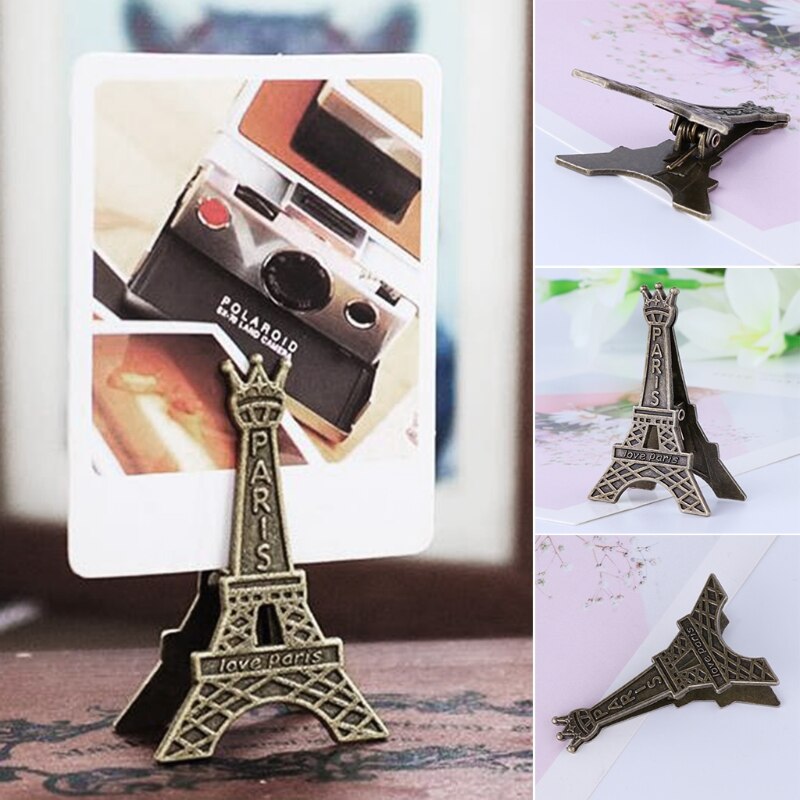 Vintage Eiffel Tower Paris Metal Memo Paper Clip For Message Decoration Photo XXUC