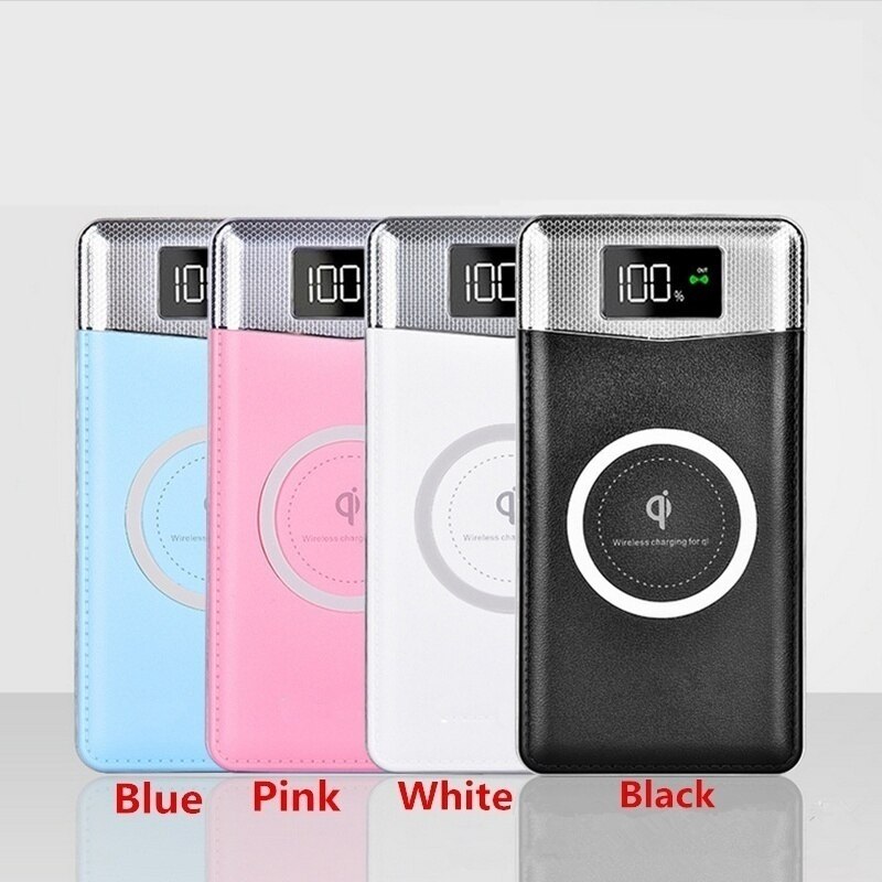 30000Mah Draadloze Draagbare Oplader Mobiele Power Bank Met 2USB Batterij Smart Telefoon Digitale Display Noodstroomvoorziening