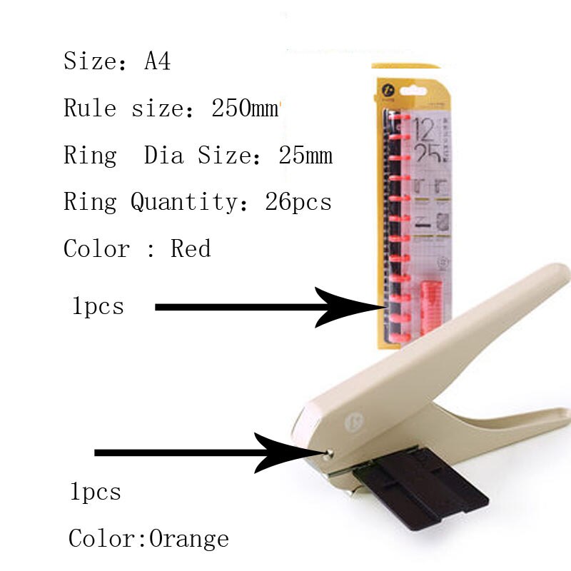 Mushroom Hole Puncher Loose-Leaf Pages Punching Machine paper cutter 6 sheets of A4 paper hole shape for newspapers, magazine: NO16