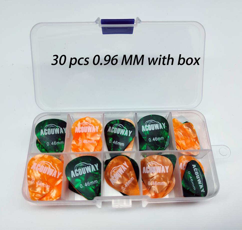 50 piezas de púas de guitarra de celuloide mediador de espesor 0,46/0,71/0,96/1,2 MM púa de bajo eléctrico accesorios de guitarra: Verde militar