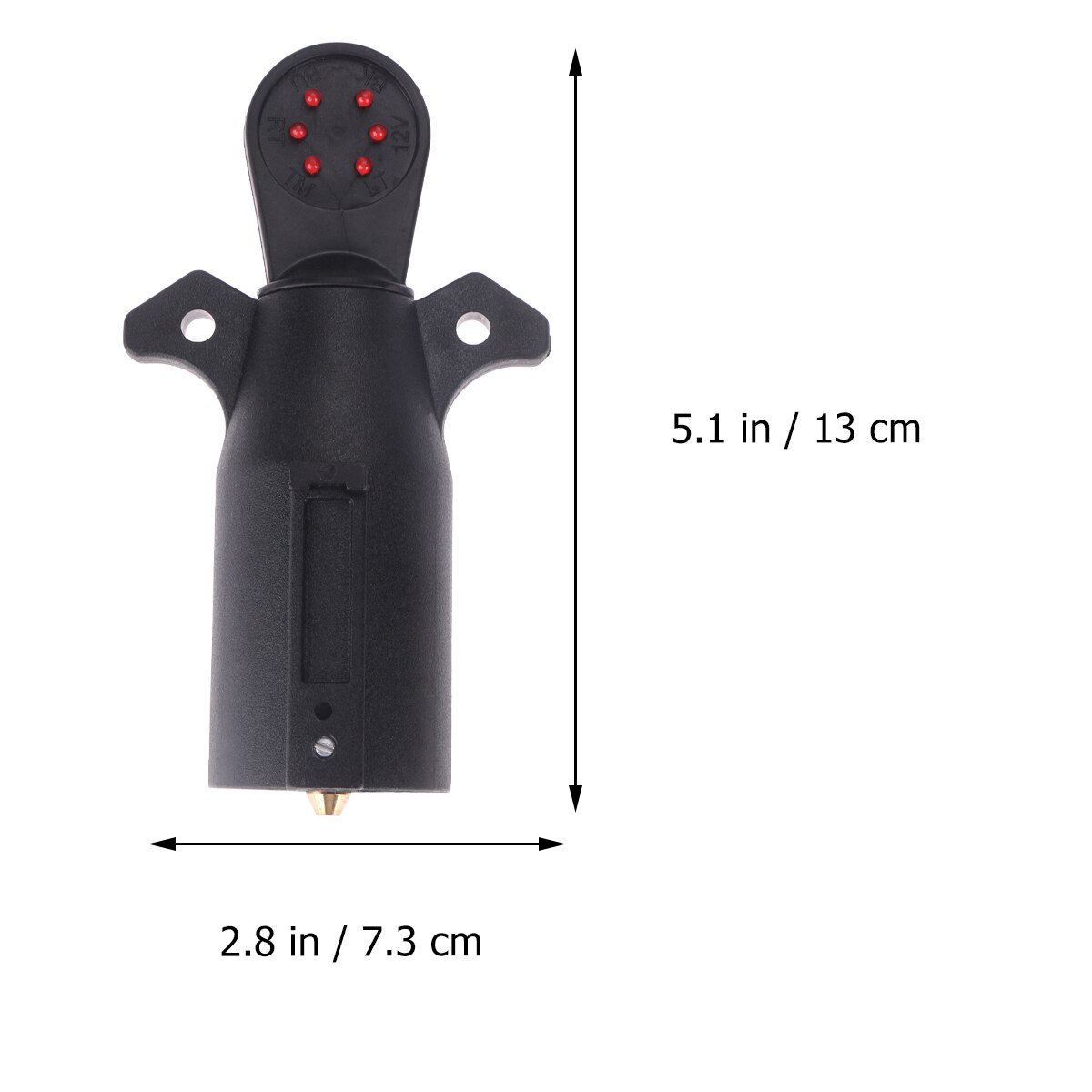 7-Way Blade Trailer Light Wiring Circuit Tester Round Adapter Pin Plug For Car RV Automobiles Trailer Car A30