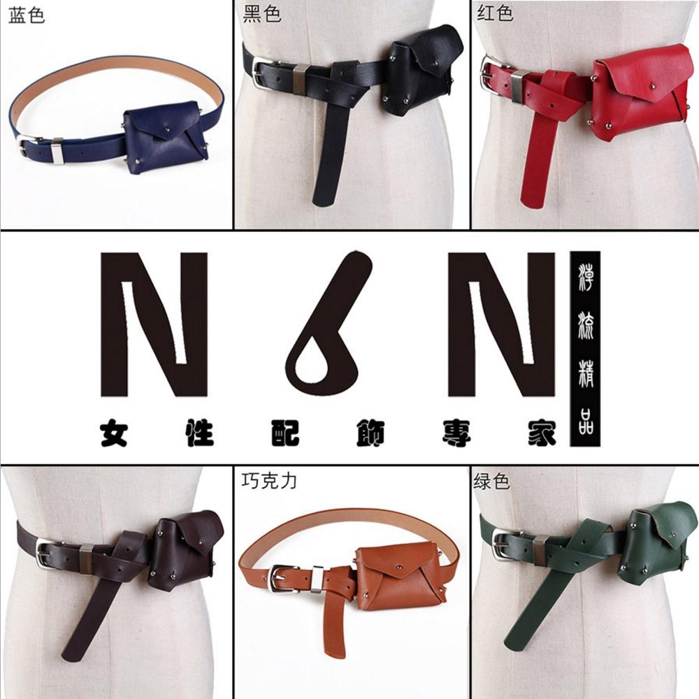 Rivet Leather Waist Hand Bag Crossbody Bag Mini Pocket Bag PU Leather Handbags Belt Mini Key Coin Bag Pocket Vintage Bag