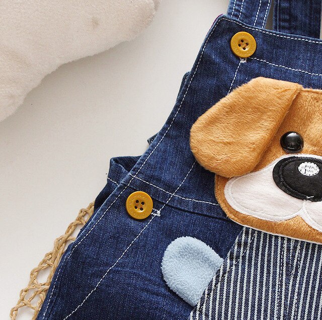 1 2 3T Baby Kleding Jongens Meisjes Jeans Overalls Shorts Peuter Denim Rompertjes Leuke 3D Cartoon Hond Bebe Broek zomer Bib Kleding
