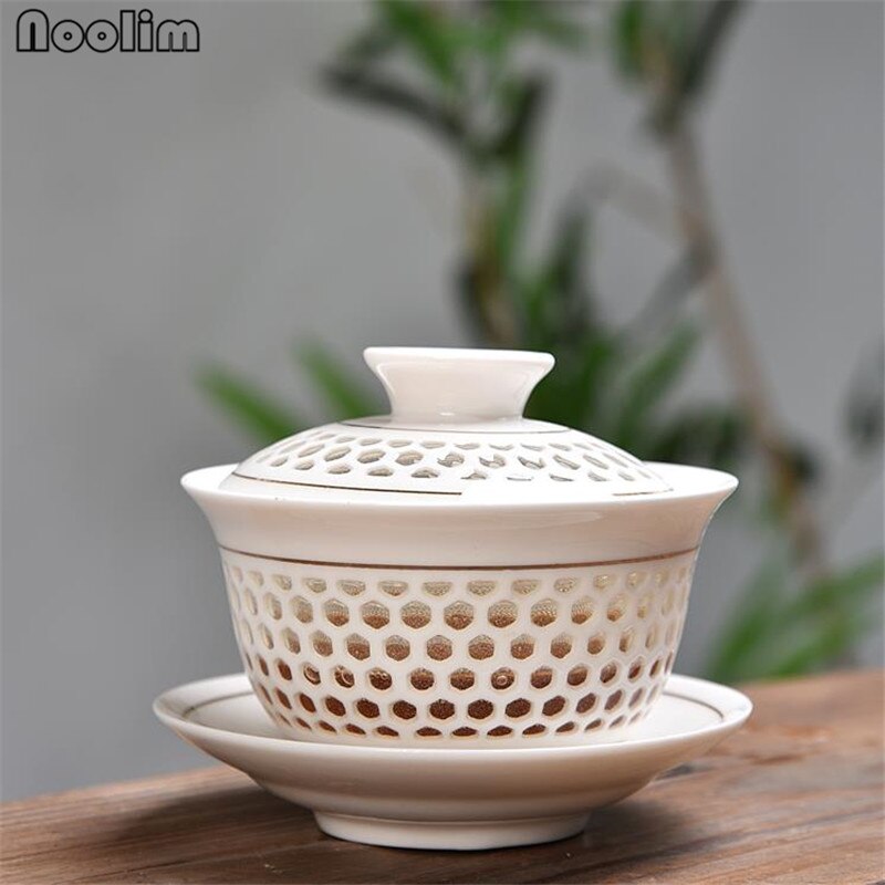 Blauw en wit porselein Theekopjes Keramische Holle Gaiwan Theekop Chinese Kong Fu Thee Set