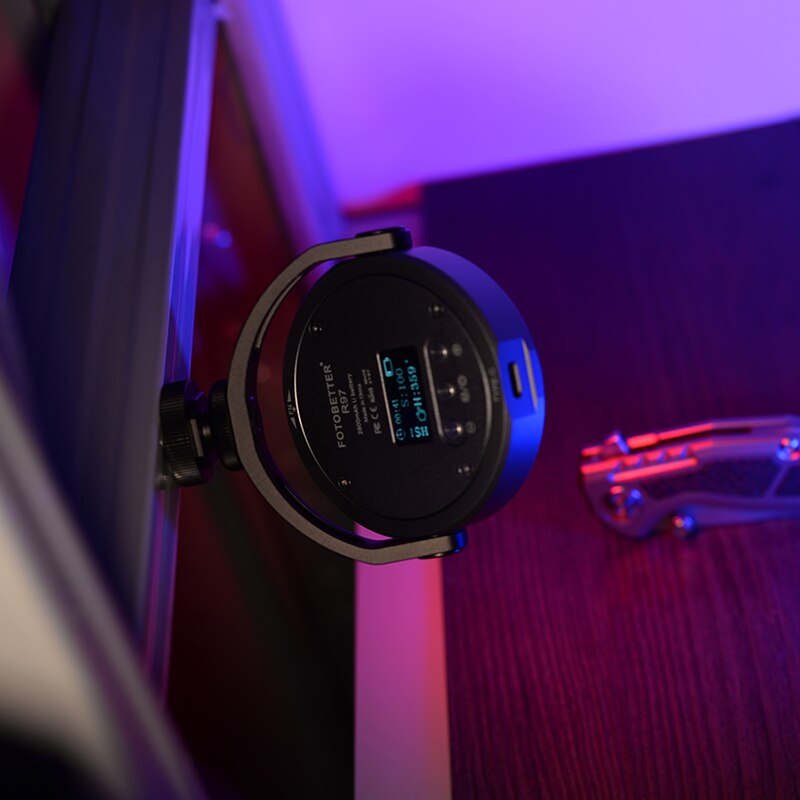FOTOBETTER Regolabile HA CONDOTTO LA Luce Video Rotondo RGB Full Color Luce di Riempimento Fotografia di Illuminazione con Estendere Braccio Magico