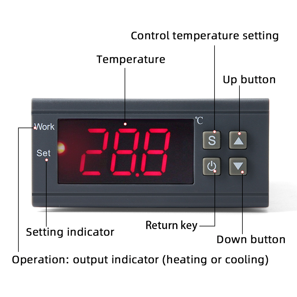 MH1210W Digitale Temperatuur Controller AC90-250V 10A 220V Thermostaat Regulator Met Sensor -50 ~ 110C Verwarming Koeling Controle