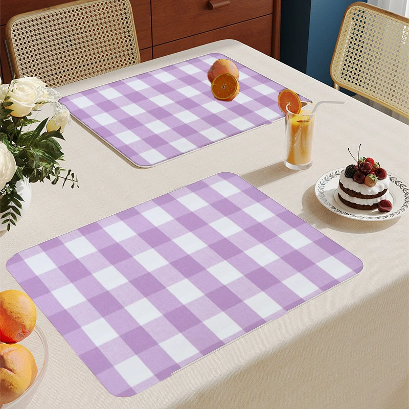 Placemats Set of 4 Woven Vinyl Plastic 12X18 inch Place Mats Non-Slip Heat Resistant Washable Easy Clean Table Mats: Blue