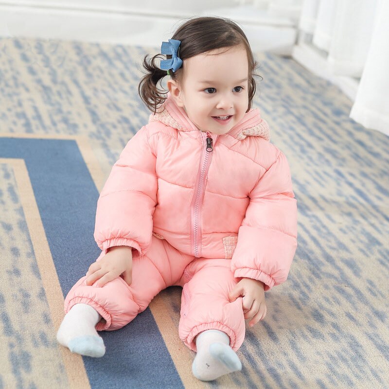 Herfst Winter Baby Kleding Hooded Donsjack Rompertjes Voor Jongens Meisjes 0-18 Maand Peuter Warme Dikke Pasgeboren Slijtage baby Jumpsuit