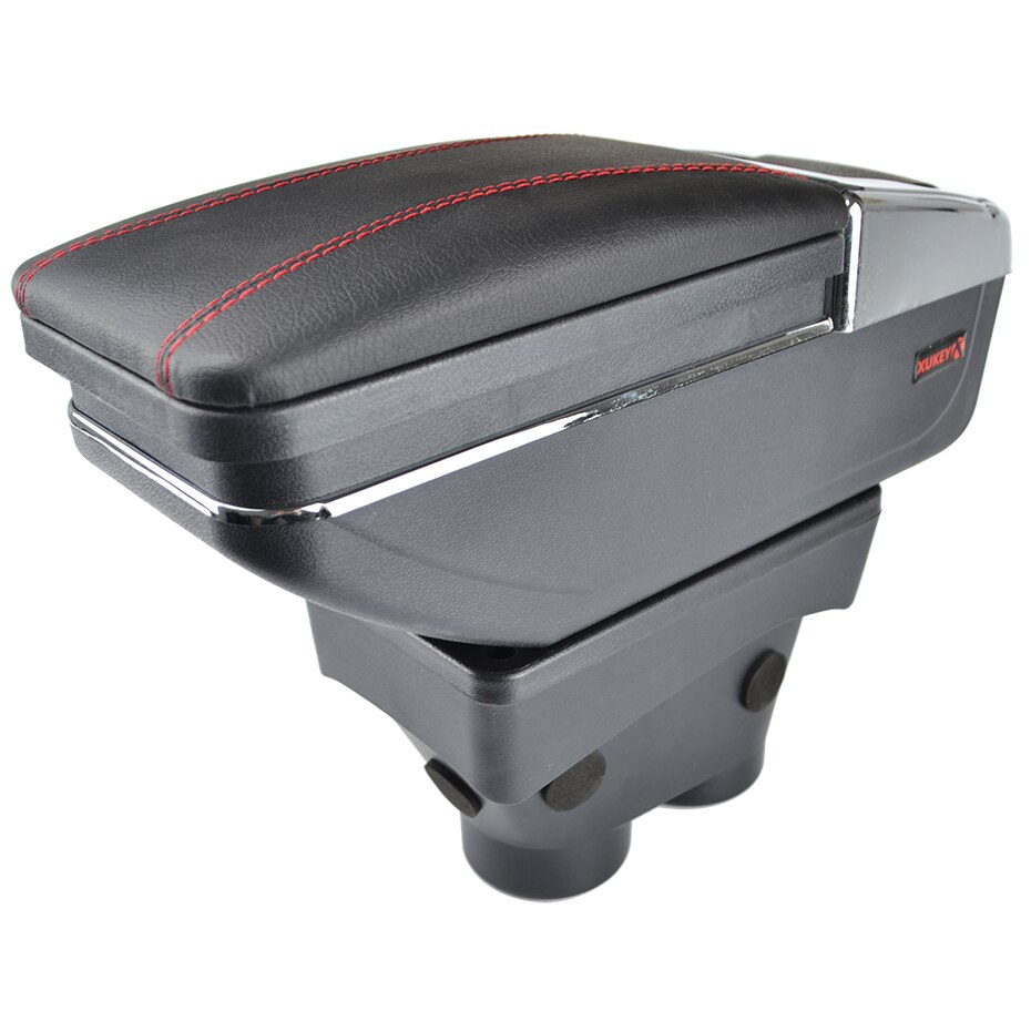 Pour Peugeot 208 accoudoir bras repos rotatif boîte de rangement décoration voiture style: Red thread