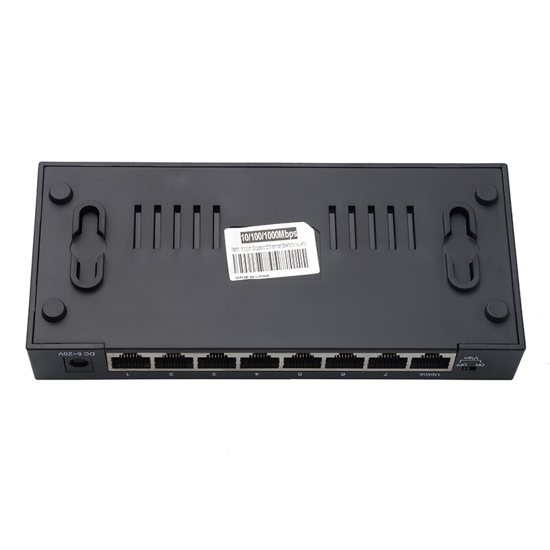 Kebidumei 8 Porte Switch di Rete Ethernet 10/100/1000 Mbps RJ45 Gigabit Switch Hub Supporto di Base Completa Mezza duplex Spina di UE