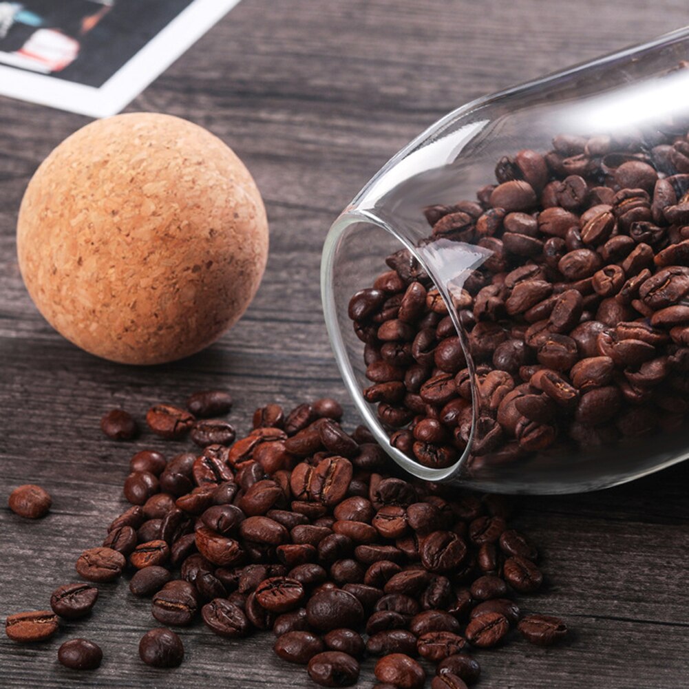 550/750/1200ml opbevaringsflaske bønnesukker te kaffe korkpropp glasburk