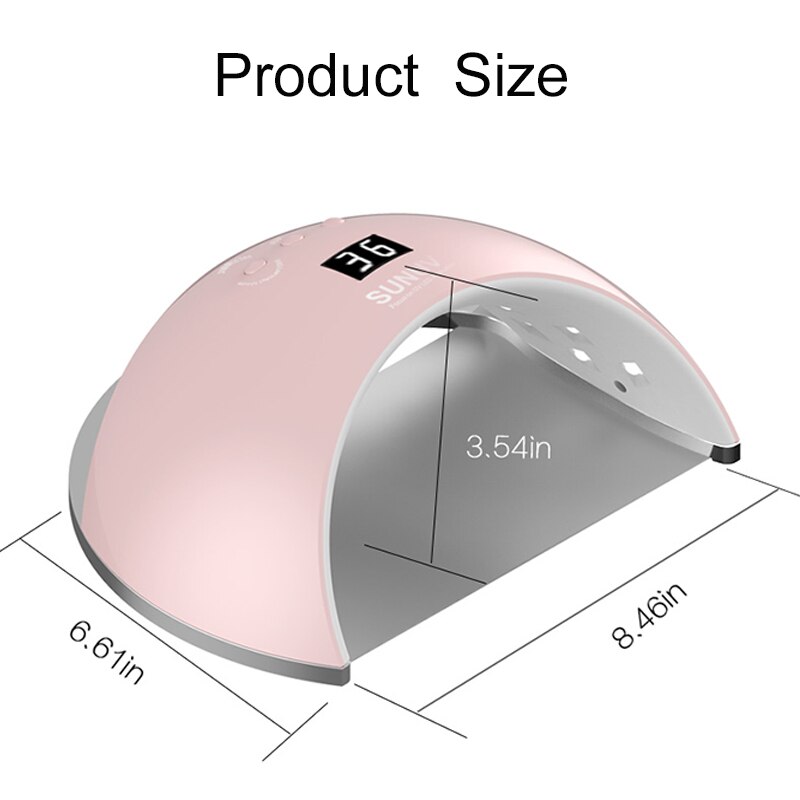 Lámpara inteligente SUNUV SUN6, lámpara para LED UV de uñas, secador, base metálica, temporizador LCD, multicolores para curado, Gel UV, polaco, herramientas de arte de uñas
