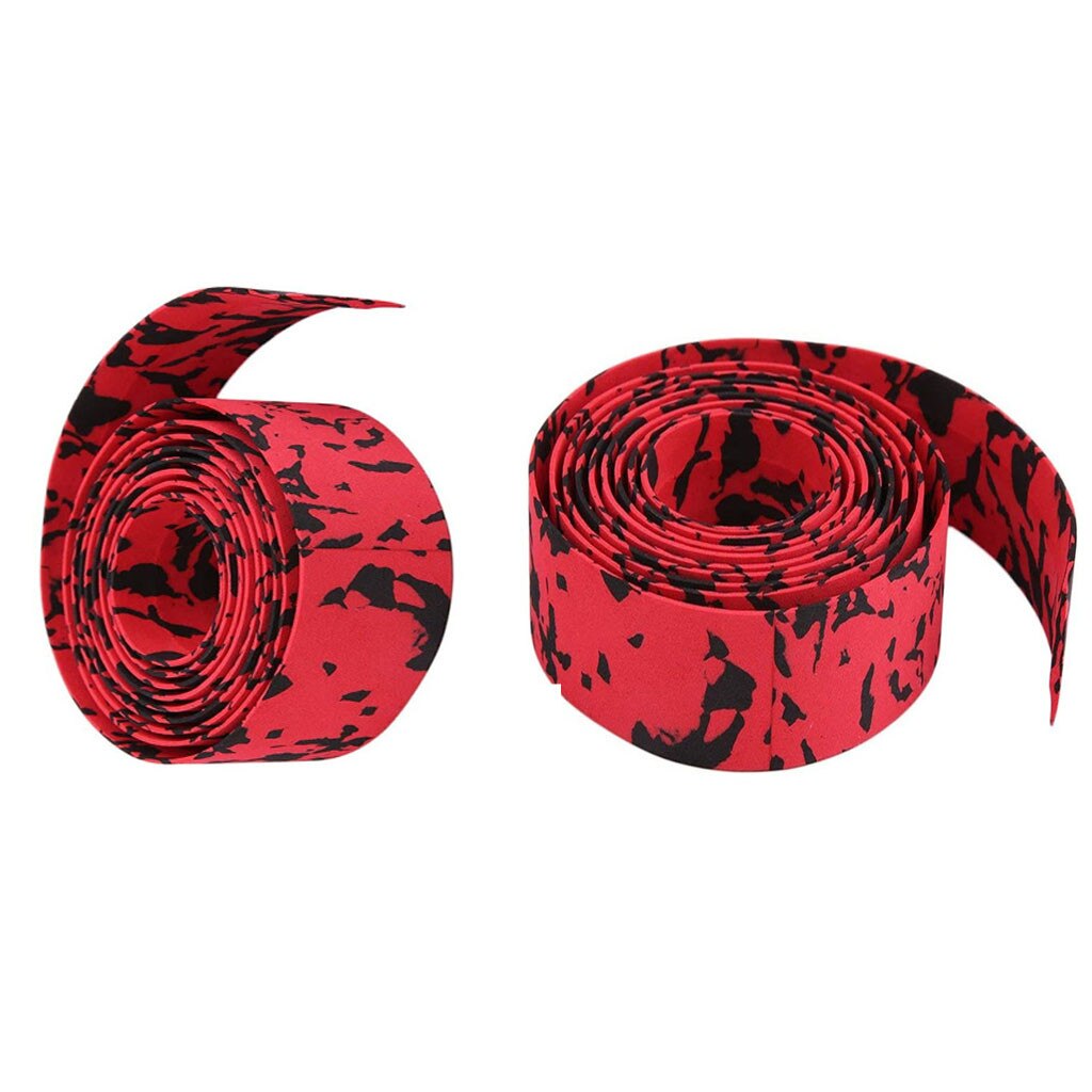 2 pezzi di nastro elastico per manubrio per bicicletta EVA ad alta elasticità ciclismo montagna bicicletta maniglia cintura avvolgente riflettente cintura per bici da strada con tappi per barra #30: rosso 