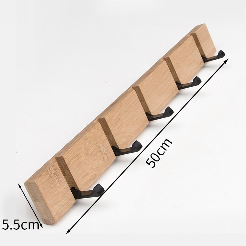 nordycki wieszak na kurtki naścienny składany wieszak wieszak na ubrania wieszak na ubrania Hiden uchwyt z hakiem Dom dekoracje organizator haki: Bamboo kolor 5 Hook
