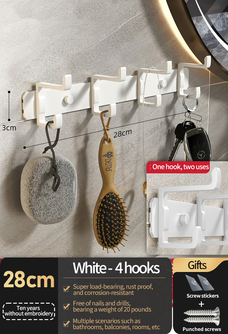 no drill door hooks Folding Robe Hooks Towel Hanger Nail Wall Rack Hooks Coat Clothes Holder for Bathroom Kitchen Accessories: Burgundy