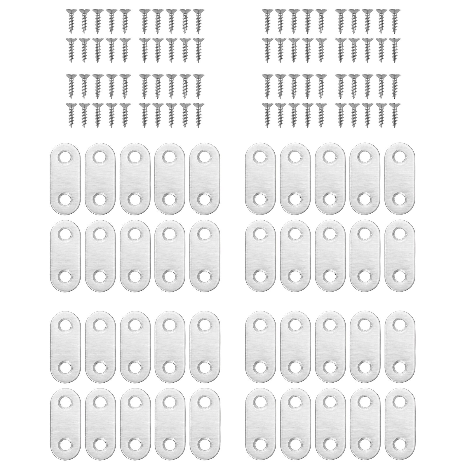 Proster 40Pcs Flat Straight Corner Joining Plates Brace Plate Connector Repair Bracket with Fixing Screw for Window Bed Hardware: Default Title