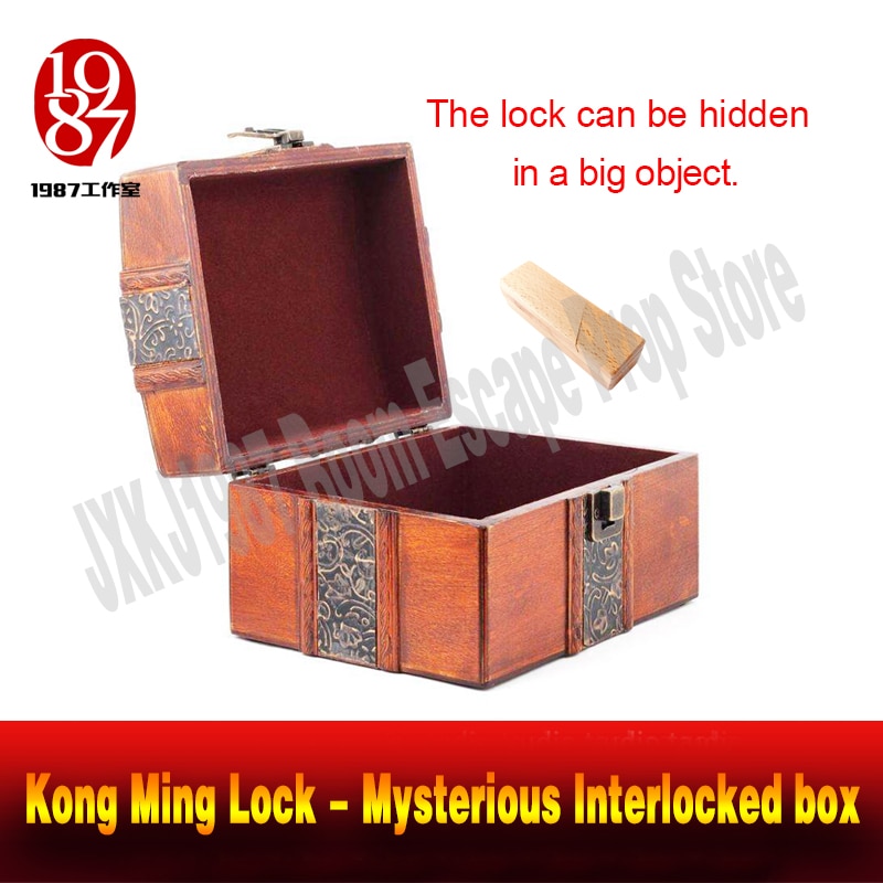 Room escape game prop Kong Ming Lock - Mysterious Interlocked box get the clues hidden in the box real-life chamber takagism