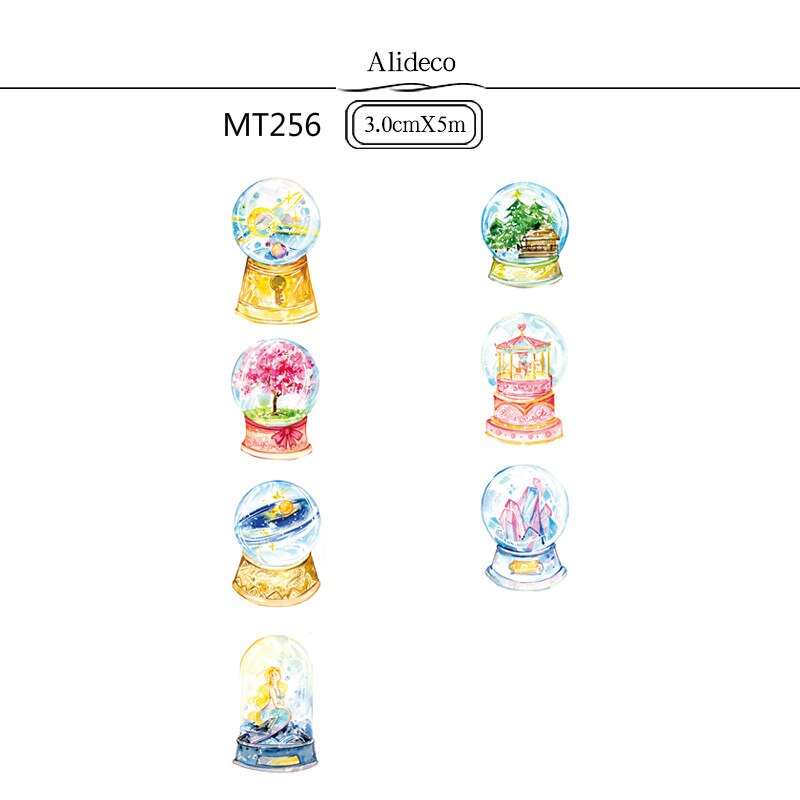 1 stk /1 mye washi maskeringstape havfrueblomst dekorativt selvklebende scrapbooking-papir japanske klistremerker 5m: 256 shuijinqiu