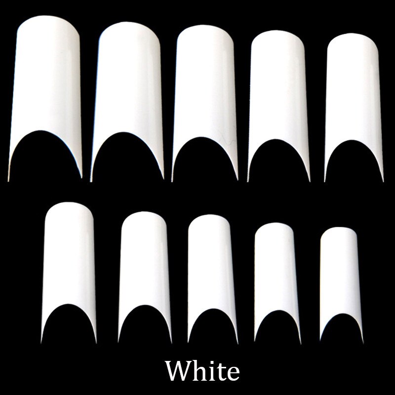 500 stks/zak Professionele Curve Nep Nagels Tips Acryl Kunstmatige Half Cover False Nail Wit/Transparant/Natuur Unhas Nagel tips