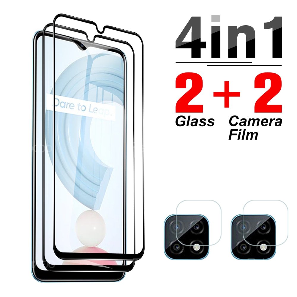 4IN1 Glas Screen Protector Camera Voor Oppo Realme C21 C20a C25 C25S C21Y C20 Reme Ralme C21 Lens Beschermende Film 6.5 &quot;RMX3201